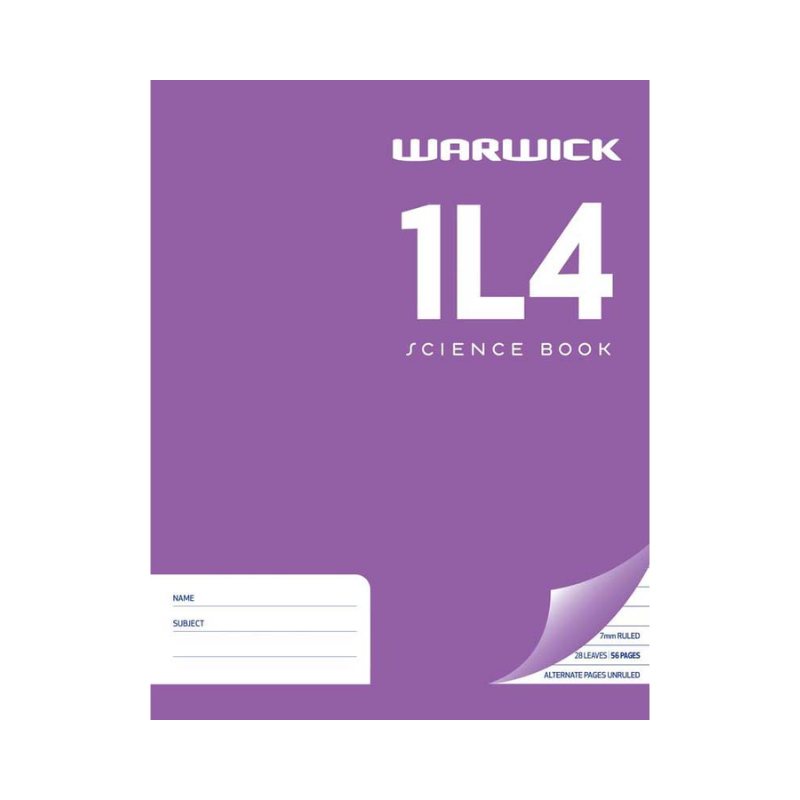 1L4 - Science Exercise Book - 7mm Lined/Black Alternate (Warwick)