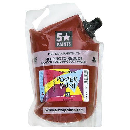 Burgundy 1.5L - Star Tempera Poster Paint Pouch