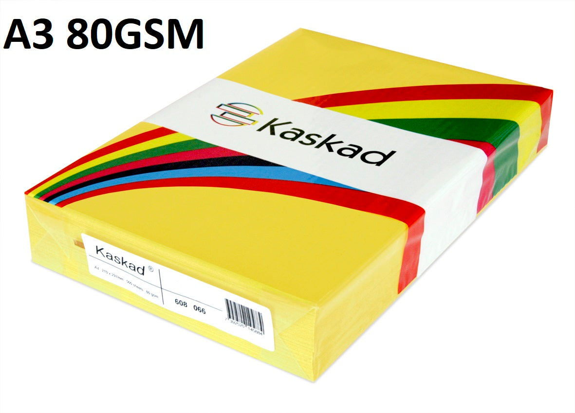 A3 Canary Yellow - Kaskad 80gsm 500 Sheets