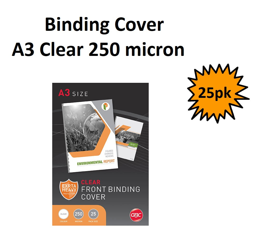 Clear A3 - Binding Covers Packet of 25
