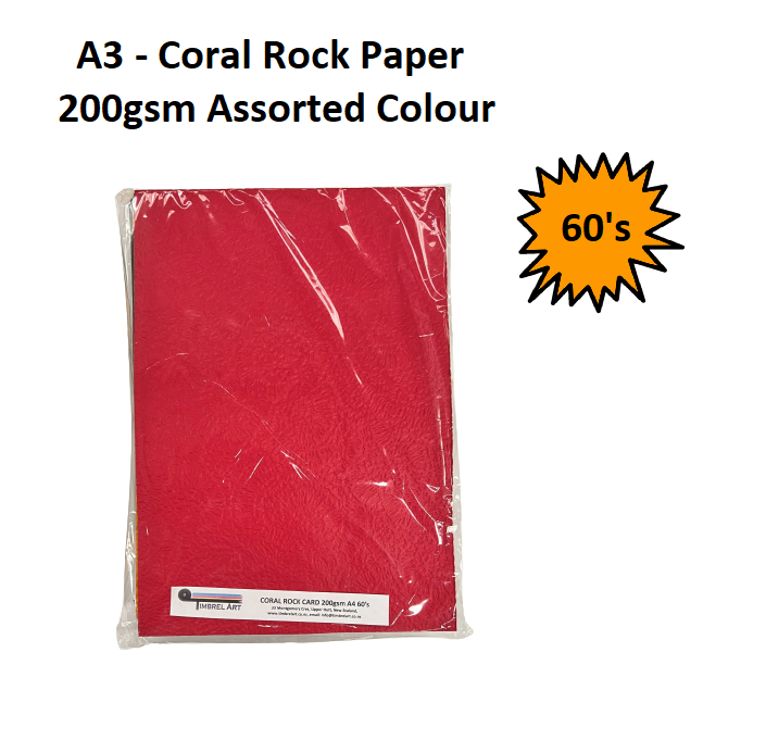 A3 - Coral Rock Paper 60's - Assorted Colour