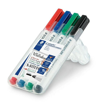 Wallet of 4 - Fine Tip Staedtler Whiteboard Markers