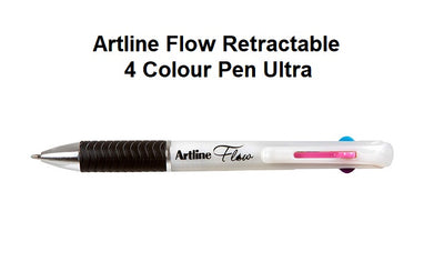 Artline Flow Retractable 4 Colour Pen Ultra