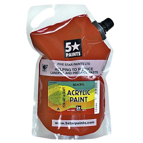 Cool Red 1.5L - Acrylic Paint Pouch (NZACRYL)