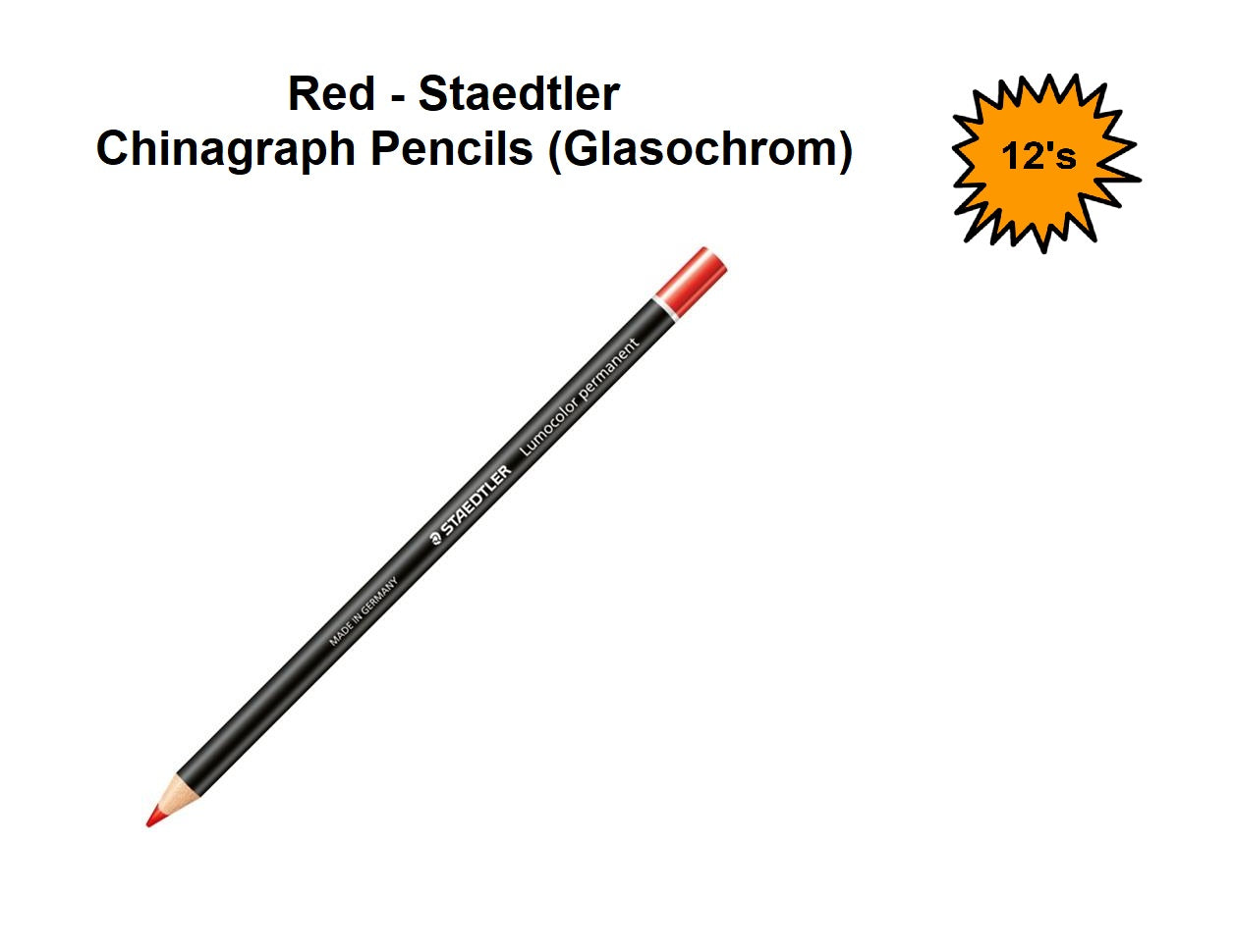 Red 12's - Staedtler Chinagraph Pencils (Glasochrom)