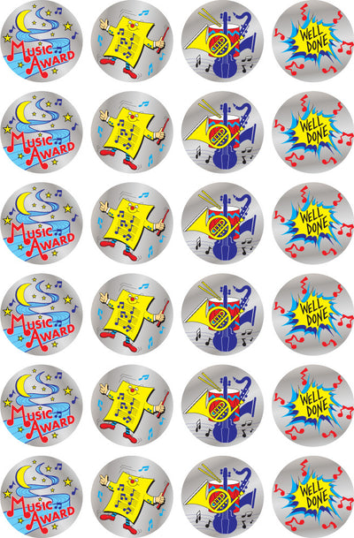 Music - Metallic Merit Stickers (Pack of 96)
