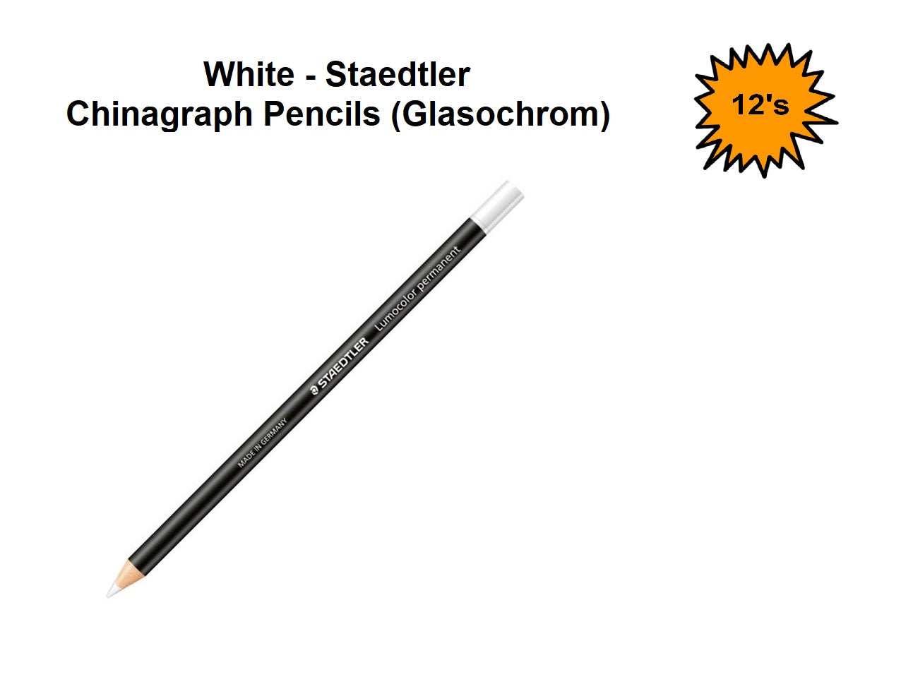 White 12's - Staedtler Chinagraph Pencils (Glasochrom)