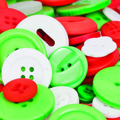 Christmas Buttons - Tub 600gsm - Asst