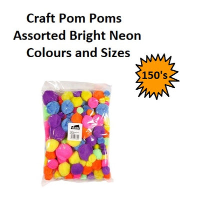 Pom Poms - Neon - 150pcs