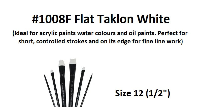 Size 12 (1/2") - Taklon Brushes - Flat