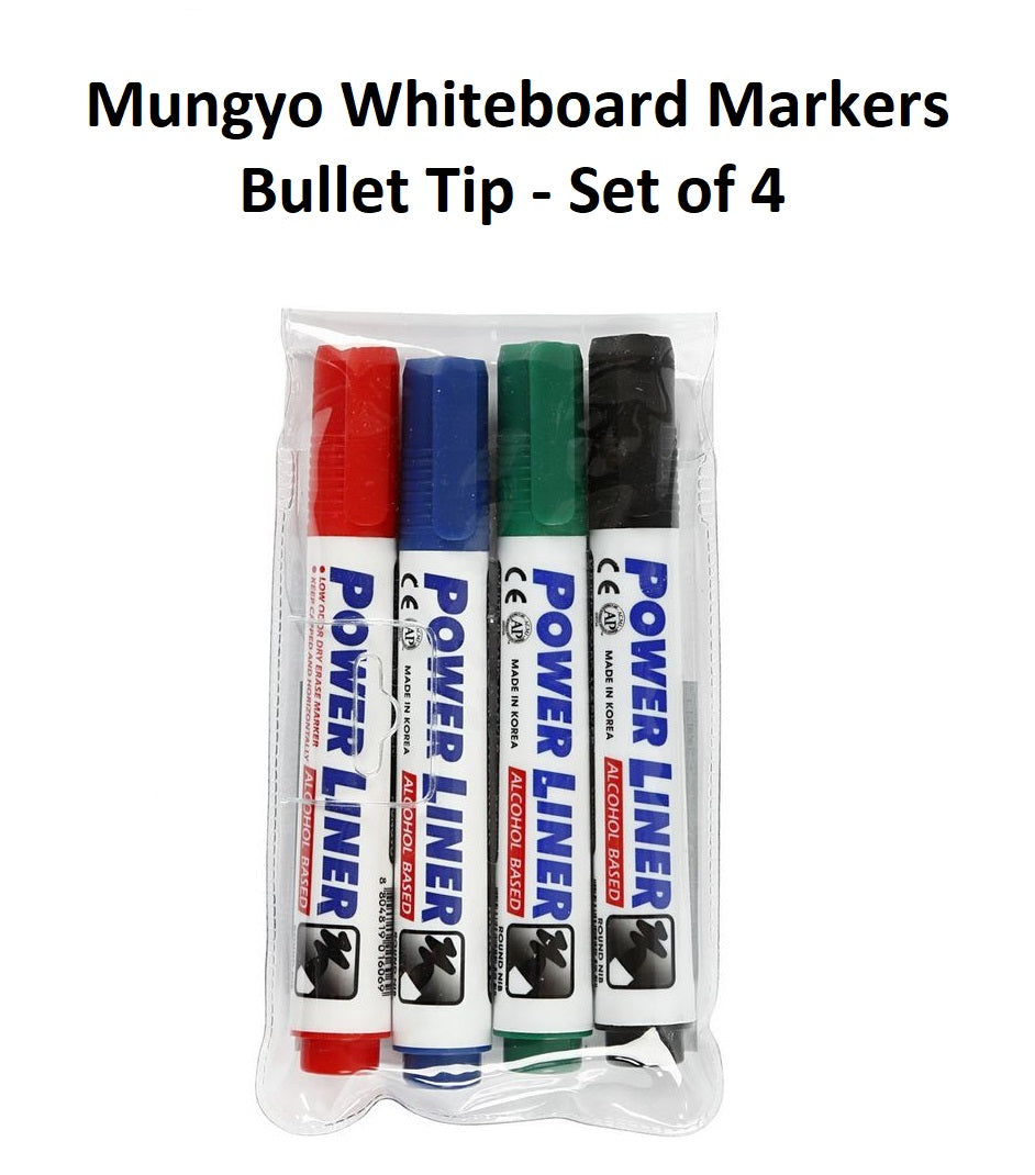 Set of 4 - Bullet Tip Mungyo Whiteboard Markers