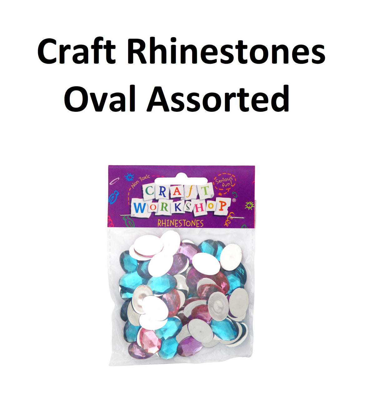 Craft Rimestones Craft Rhinestones - Assorted Oval 70pcs – Educational Essentials Ltd