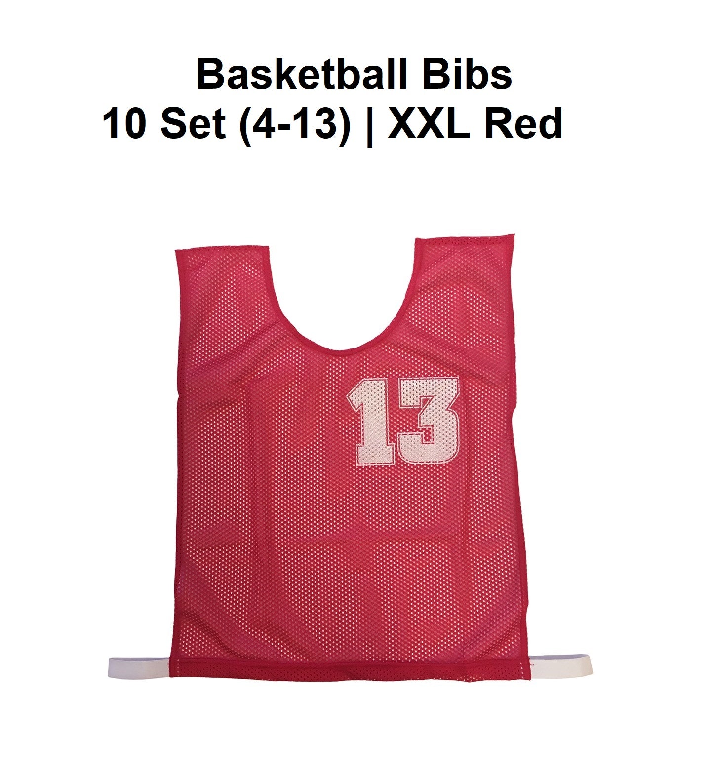 Basketball Bibs - 10 Set (4-13) | XXL Red