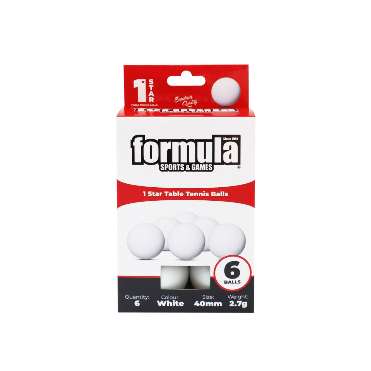 Table Tennis Ping Pong Balls - 6pc