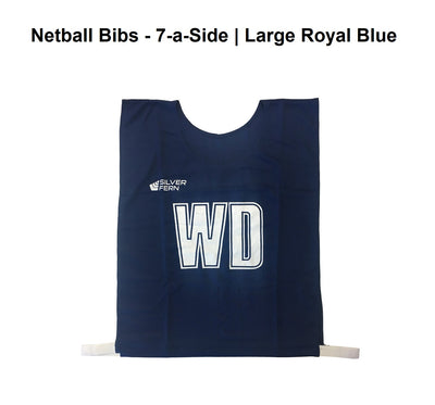 Netball Bibs - 7-a-Side | Large Royal Blue