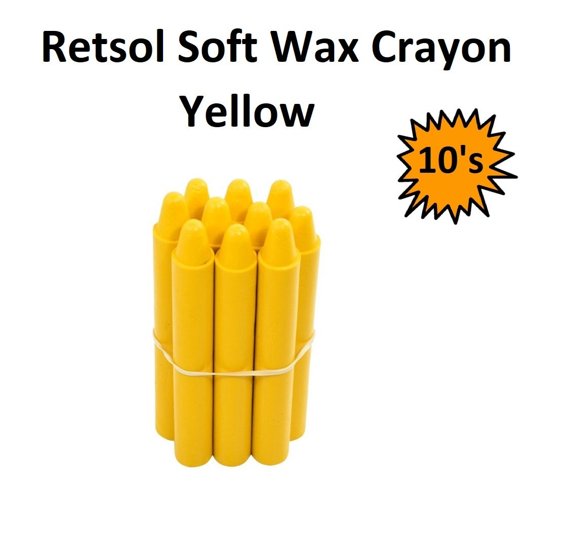Retsol Soft Wax Crayon - Yellow 10's