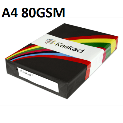 A4 Raven Black - Kaskad 80gsm 500 Sheets