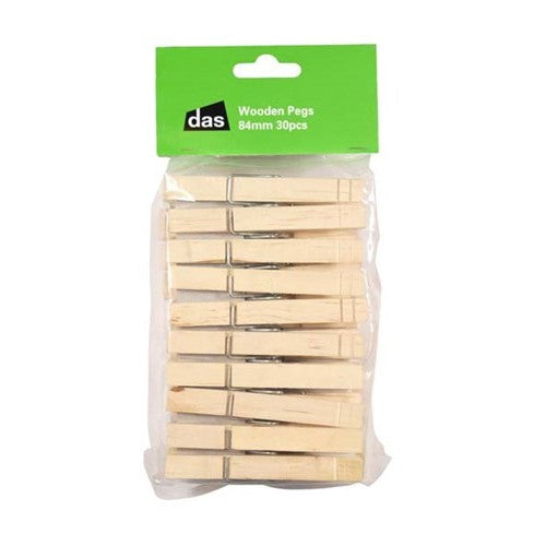 Wooden Pegs - 84mm Natural (30pcs)