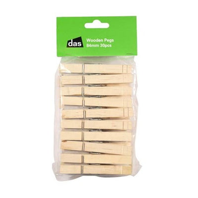 Wooden Pegs - 84mm Natural (30pcs)