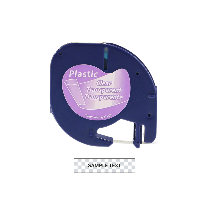 Clear Plastic - 12mm x 4M Dymo Letratag Label Tape