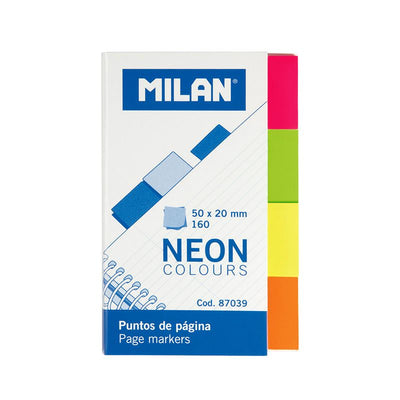 Stick On Page Markers - Neon (20 x 50mm, 160 sheets)