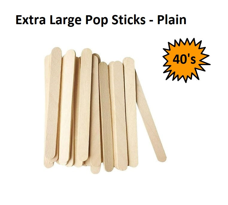 Extra Large Popsticks - Plain - 40pcs