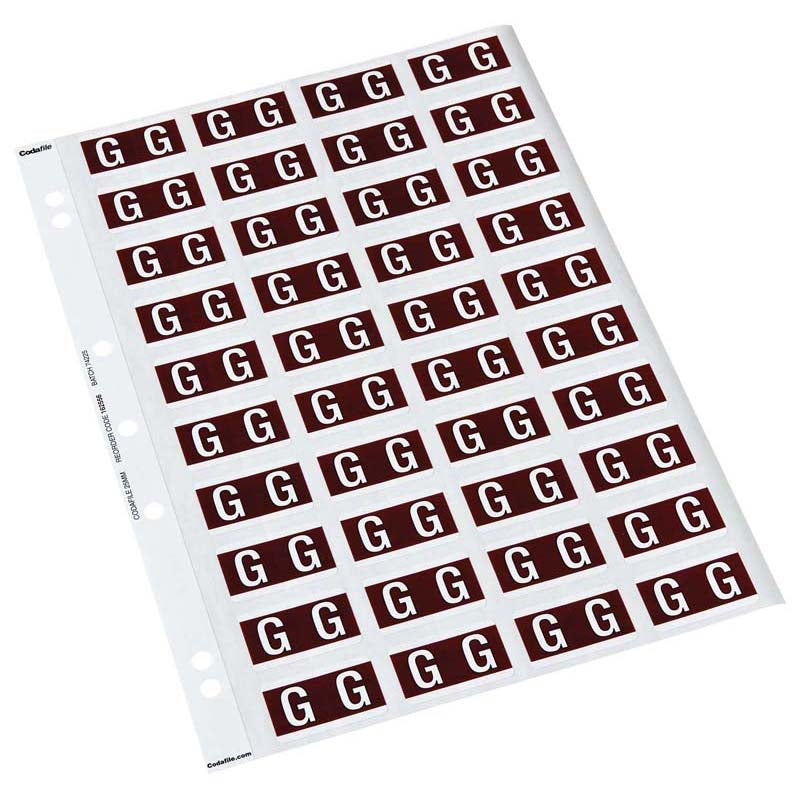 G - Codafile Labels 25mm - Pack of 5 Sheets