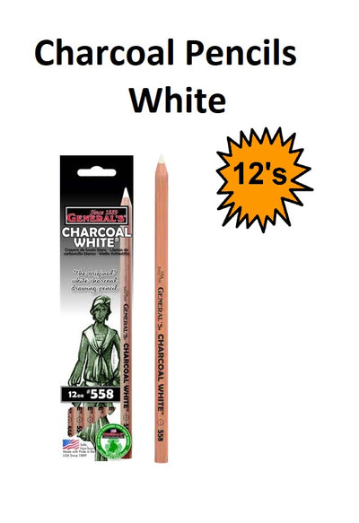 White (Box of 12) - General's Charcoal Pencils