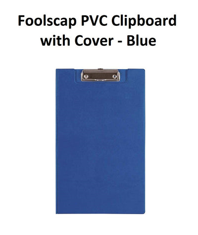 Blue - Foolscap PVC Clipboard with Cover