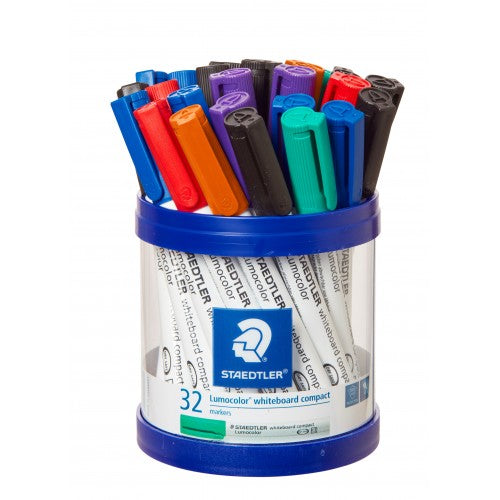 Assorted Tub of 32 - Fine Tip Staedtler Whiteboard Markers