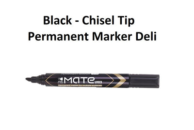 Black - Chisel Tip Permanent Marker Deli