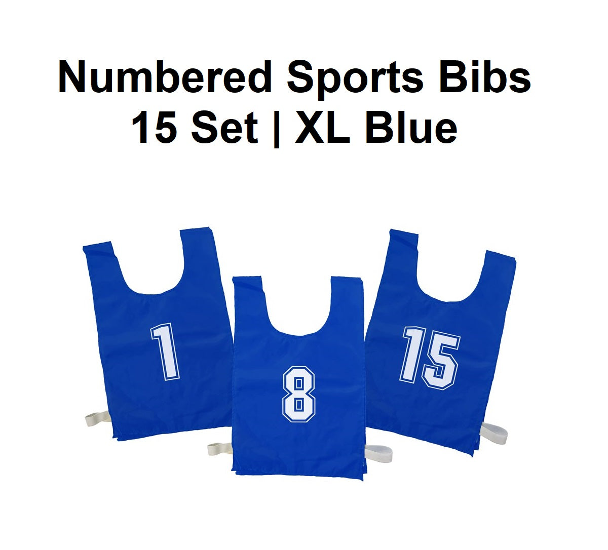 Numbered Sports Bibs - 15 Set | XL Blue