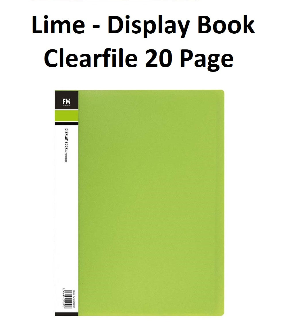 Lime - A4 Clearfile 20 Page