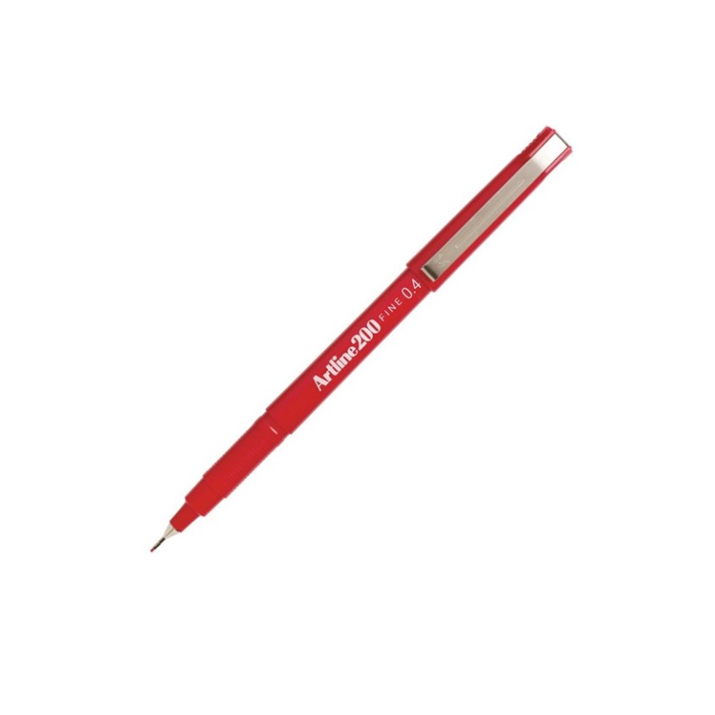 Red - Artline 200 Fineliner Pen 0.4mm