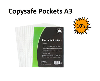 A3 Clearfile Refills Pockets - Pack of 10