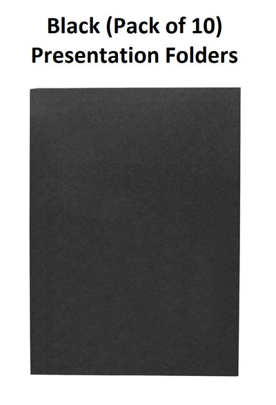 Black (Pack of 10) - Presentation Folders