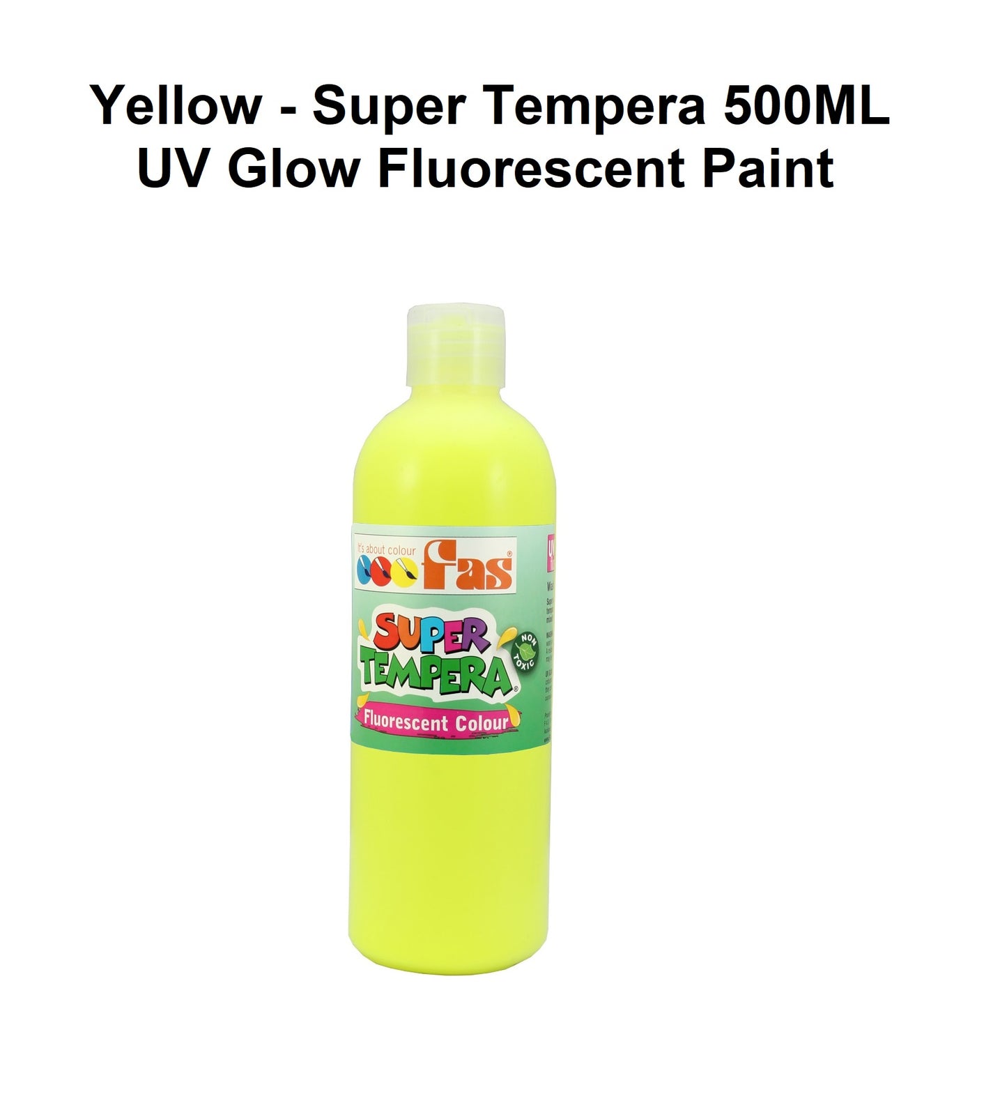 Fluoro Yellow 500mL - FAS Super Tempera Poster Paint