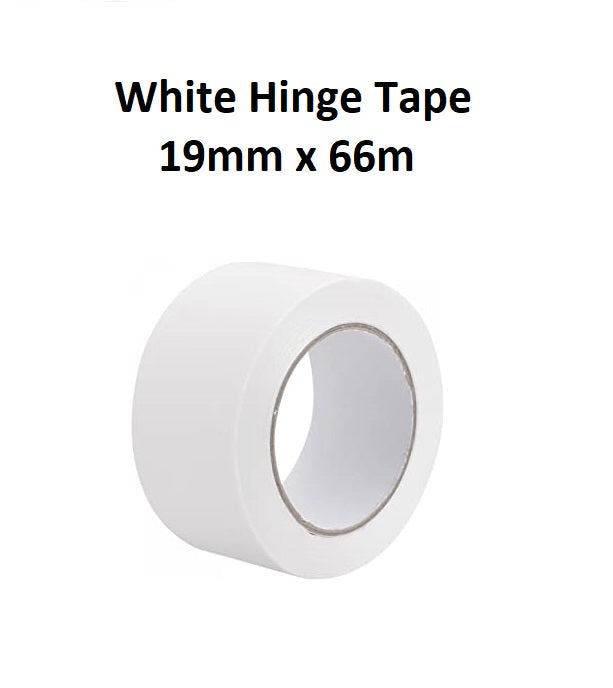 White Hinge Tape - 19mm x 66m