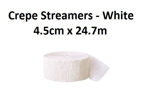 Crepe Paper Streamers - White