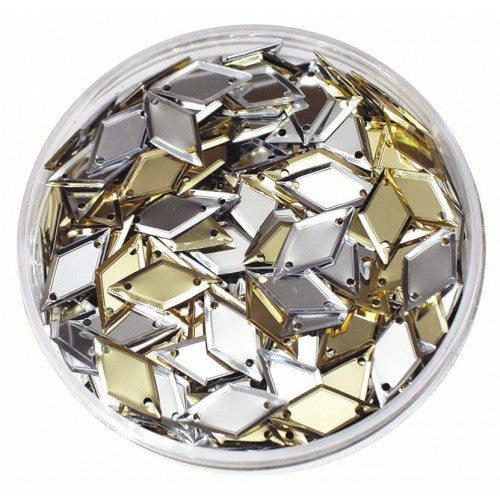 Sequins 50gsm Jar Diamonds Gold/Silver