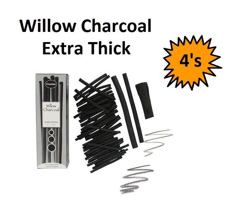 Coates Willow Charcoal - Extra Thick 4's