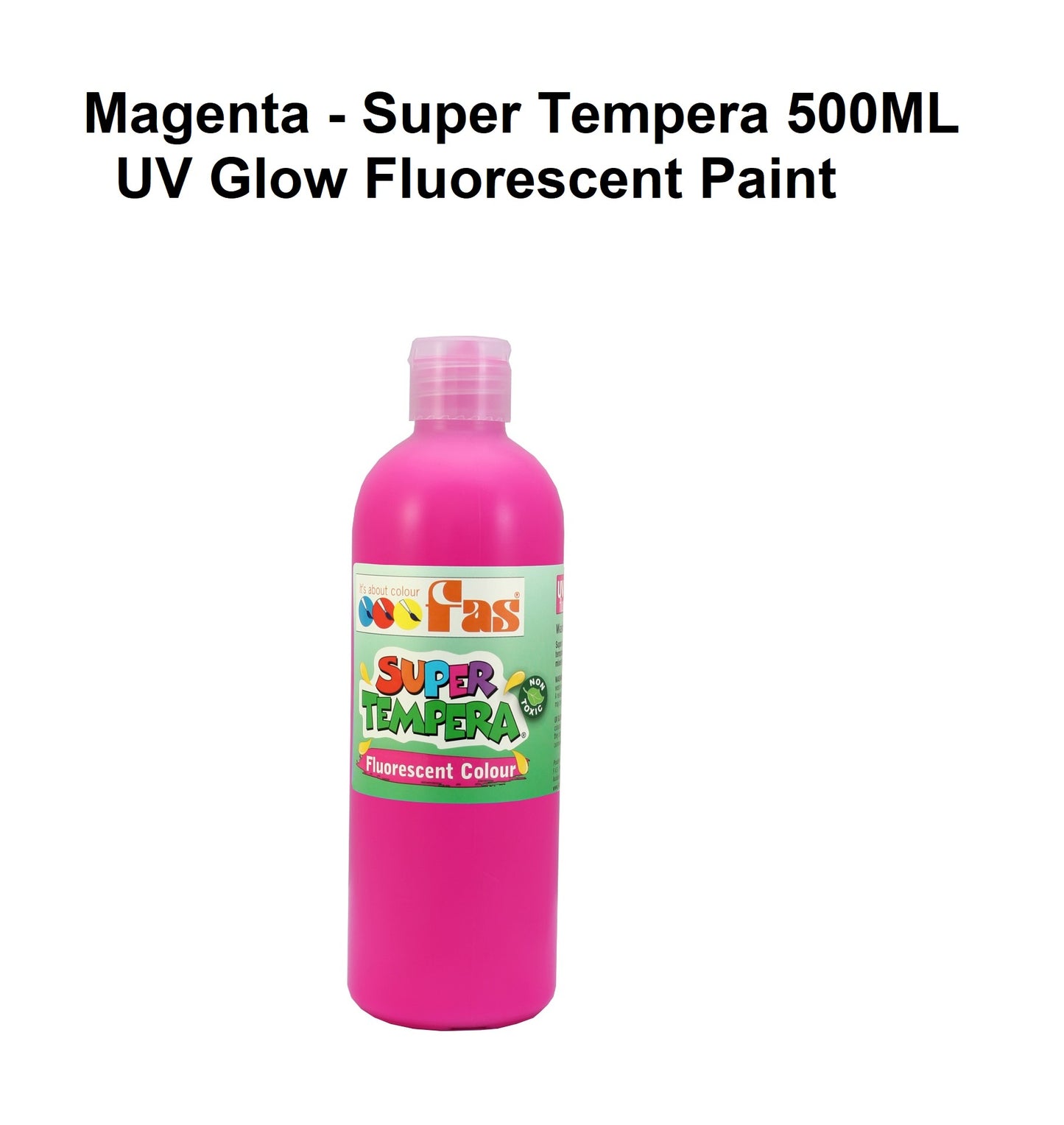 Fluoro Magenta 500mL - FAS Super Tempera Poster Paint
