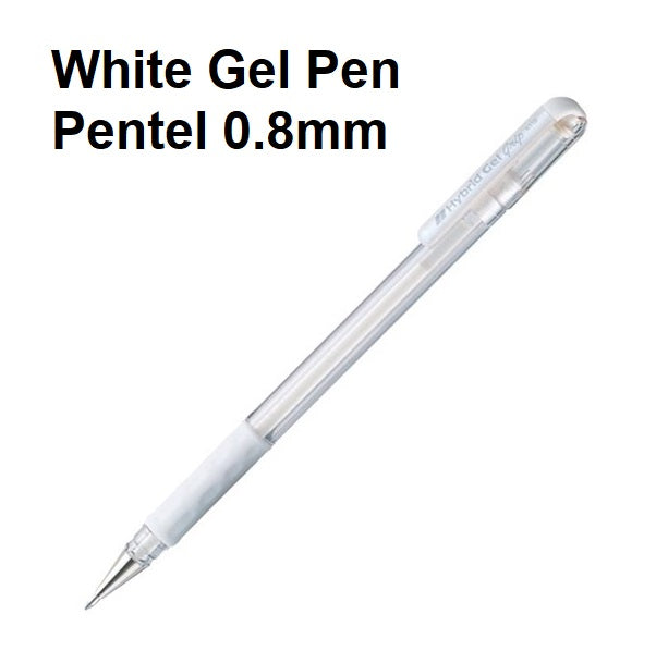 Gel Pen - White (single) Pentel 0.8mm