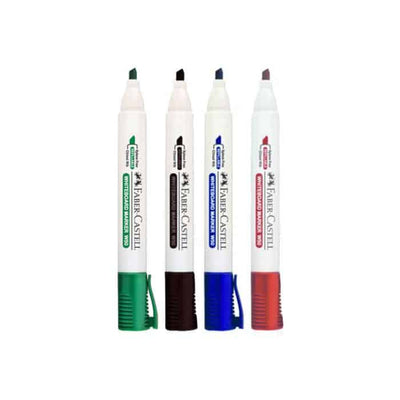 Set of 4 Standard - Chisel tip - Faber Castell Whiteboard Markers