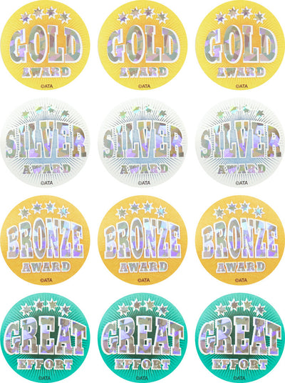Holographic Medal - Sports & Events Merit Stickers (Pack of 384)
