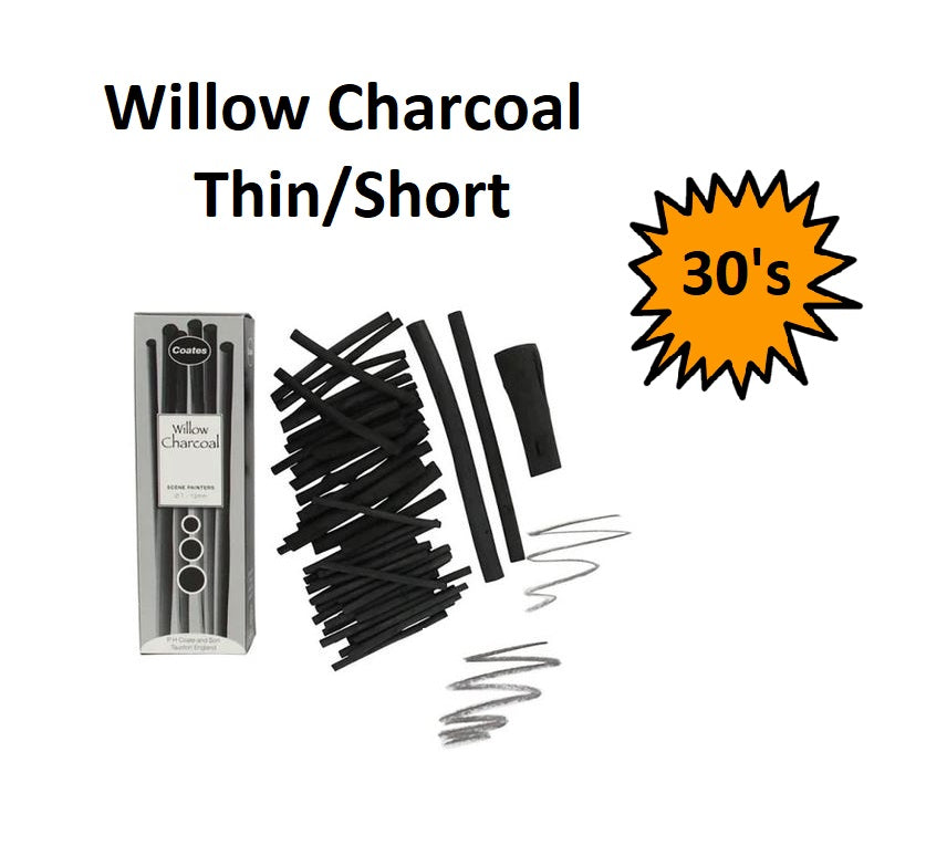 Coates Willow Charcoal - Thin & Short 30's