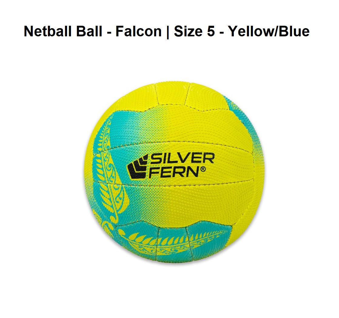 Netball Ball - Falcon | Size 5 - Yellow/Blue