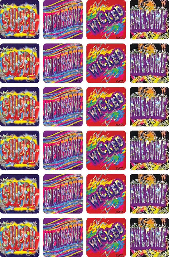 Super - Foil Merit Stickers (Pack of 72)