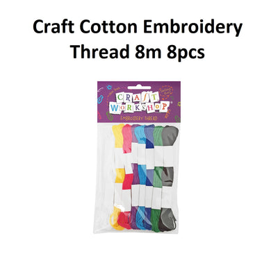 Craft Cotton Thread - Assorted Colours 8m (8pcs)