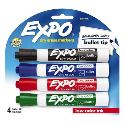 Set of 4 - Bullet Tip Expo Whiteboard Markers